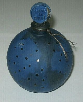 Vintage R Lalique 1930s Worth Star Perfume Bottle Dans La Nuit 6 Oz 1/2 Full 5 "
