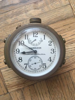 Hamilton Marine Chronometer 1942 Wii Vintage Us Navy Ship Clock