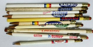 10 Vintage Bakery/bread Advertising Pencils - - Rainbo,  Honey - Krust,  Sunbeam,  More