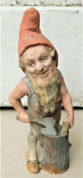 C1900 Bernard Bloch Terracotta Pottery Garden Gnome Vintage Antique