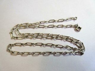 Vintage Sterling Silver 18 " Long Square Link Necklace,  Chain