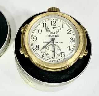 Hamilton 22 Marine Chronometer Low Serial 92 - Runs,  Time Set Pin Not
