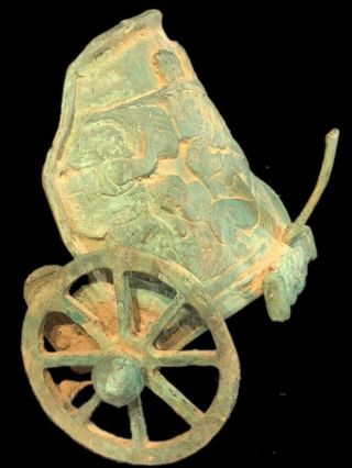 Rare Ancient Roman Bronze Period Chariot Statue - 200 - 400 Ad (5)