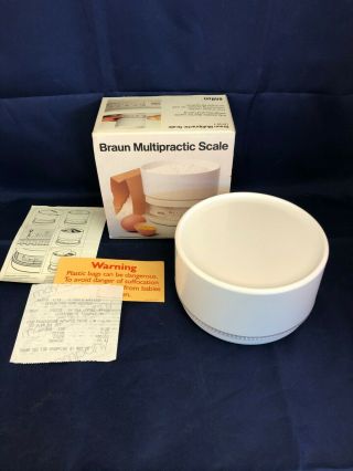 Vintage Braun Multipractic Type 4243 Ukw1 Kitchen Scale & Tray 4.  4 Lb.  2 Kg