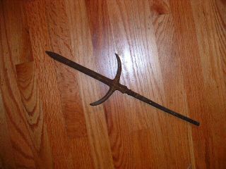 [s902] Japanese Samurai Sword: Mumei Jumonji Yari Spear Blade