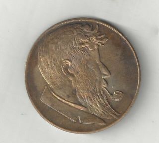 Vintage 1966 Bronze Nude Lady Woman Smoking Pipe Coin Token Medal Medallion