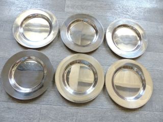 Rare Set Of 6 Christofle Silver Plate Dinner Plates 9 1/10 " 23 Cm (set 2)