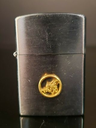 Vintage Seabees Eagle Hallmark Cigarette Lighter Gold Tone Embossed Logo Japan