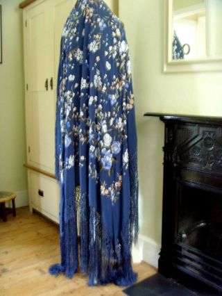 Reserved For Mirenla - - Hand Embroidered Double Sided Silk Piano Shawl Tablecloth