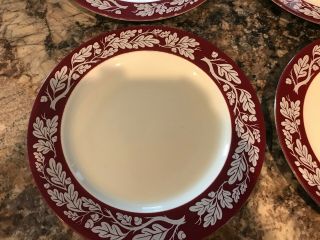 4 vintage Homer Laughlin dinner plates; Regal Red Pattern 2