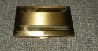 Vintage Elgin American Gold - Tone Cigarette Case With Brushed Pinstripe Design