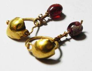 Zurqieh - As16367 - Ancient Roman Gold Earrings.  100 - 200 A.  D