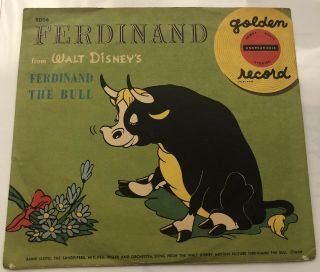 Vintage 1950 Walt Disney Ferdinand The Bull With Yellow Record Rd16