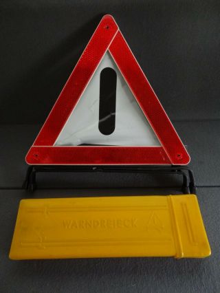 Warndreieck Reflective Safety Triangle Emergency Roadside Vtg Bmw Mb Vw Germany