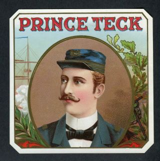 Old Prince Teck Cigar Label - Fracis Of Teck - Military Major - England