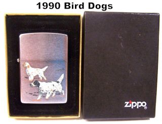 Vintage 1990 Hunting Dogs (pointers) Zippo 