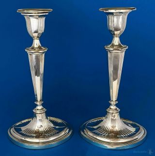 Pair George Iii Old Sheffield Plate Oval Candlesticks C1790 Ducal Coronet