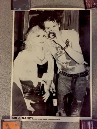 Sid Vicious & Nancy Vtg Poster Punk Rock Sex Pistols Rock Swindle Ramones