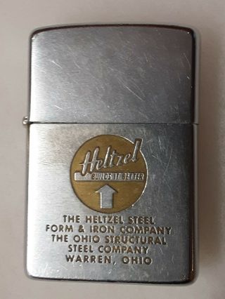 Vintage Zippo Lighter - Old Zippo Advertising Iron & Steel