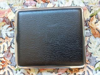 Vintage Colibri Leather Cigarette Case Hard Shell Black Smoking Dispenser