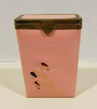 Vintage Princess Gardner Pink Cigarette Case Hard Plastic Insert Flip Top Lid