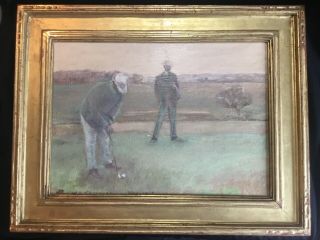 Antique Oil Painting Listed Artist W.  R.  O’donovan Links Golf Newcomb Macklin