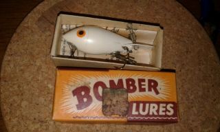 Vintage Bomber Lure With Paper,  Wood Bait 2 - 7/8 " Size