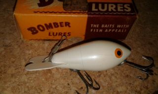 VINTAGE BOMBER Lure with paper,  Wood Bait 2 - 7/8 