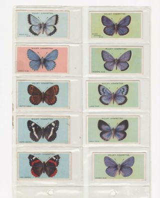 Full Set Of 50 British Butterflies Cards From Wills 1927.