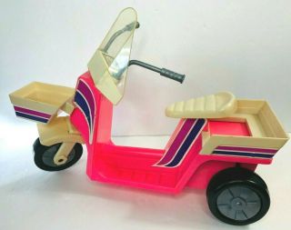 Vintage 1982 Meritus Industries Barbie Motor Scooter - Friction Powered Vehicle