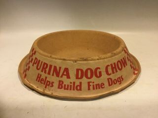 Vintage Purina Dog Chow Cardboard Bowl Advertising Pet Supply