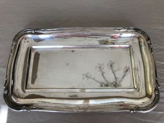 830 Silver Tray Rectangle Large 14.  5 Inches Stamped - 1.  560 Lb.  708 Kg Antique