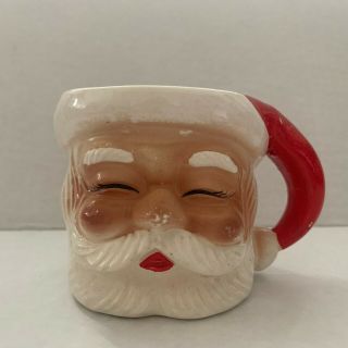 True Vintage Japan Santa Claus Head Mug Hand Painted Ceramic