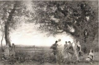 Corot - Lithographie : Danse Antique ; 1875,  Pirodon