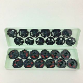 24 Vintage Black Home Sewing Machine Pattern Cams Case