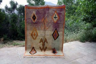 Moroccan Boujaad rug 100 Wool Cute Handmade Berber carpet (5,  6 Ft x8 FT) 2