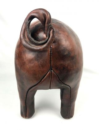 Vintage Leather Pig Figure Footstool