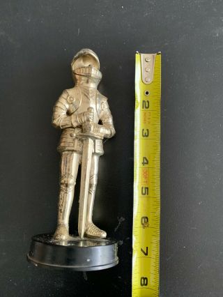 Vintage Armored Knight Lighter Made In Japan 7  Tall Metal W/ Plastic Base