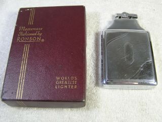 Vintage Ronson Mastercase Lighter W/ Cigarette Case - Not Engraved - Minty