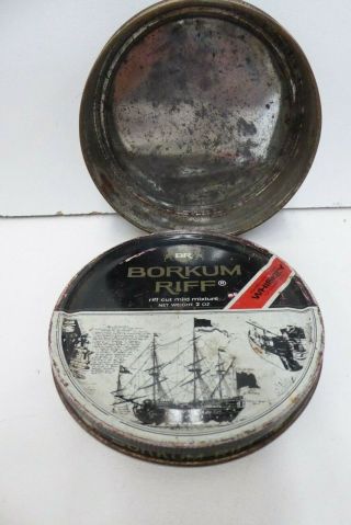 Vintage Borkum Riff Whiskey Flavoured Tobacco Tin Sailing Ship