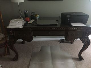 Classic Carved Desk And Chair