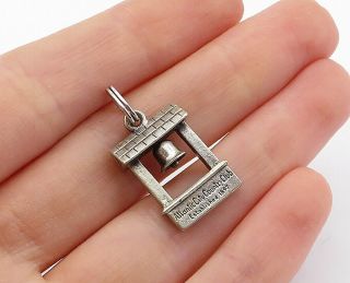 925 Sterling Silver - Vintage Atlantic City Country Club Bell Pendant - P12351