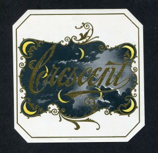 Old Crescent Cigar Label - Crescent Moon - Sky - Scarce Label