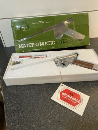 Vintage Math - O - Matic Pistol Style Butane Lighter With Box & Paperwork