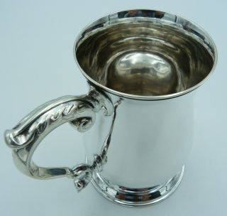 Georgian Style Solid Silver Pint Mug (cup,  Tankard) - 377g - Extra Wide Foot