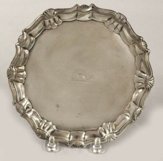 1737 George Ii Sterling Silver 6 " Footed Salver By Robert Abercromby 7.  0 Ozt.