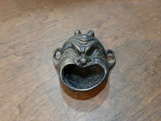 Vintage Brass Devil Demon Satan Face Smoker Small Ashtray Incense Burner