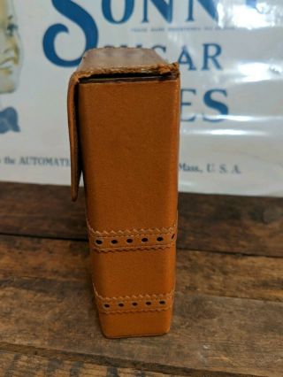 Vintage PRINCESS GARDNER Leather Cigarette Case With Locking Button Flip Top EUC 2
