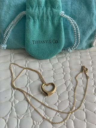 Tiffany &co 18k Yellow Gold Elsa Peretti Small Open Heart