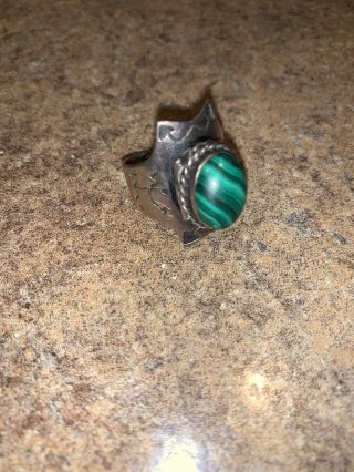 Vintage 925 Sterling Silver Poison Ring With Markings Old Rare Native Adjustable
